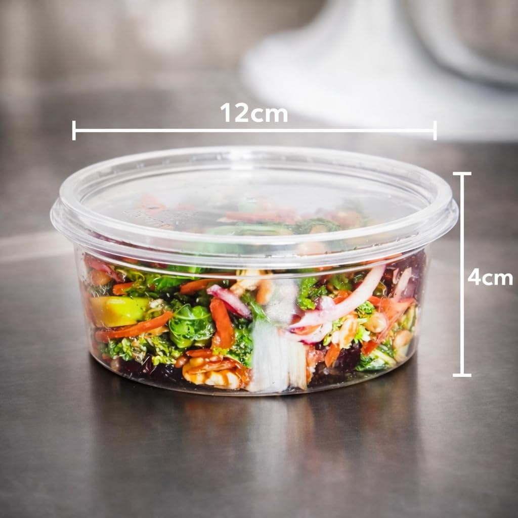 FORCEMAN Boîtes à emporter rondes en plastique transparent avec couvercles, empilables, réutilisables, étanches, passent au lave-vaisselle et au micro-ondes, sans BPA (250, 226,8 g)