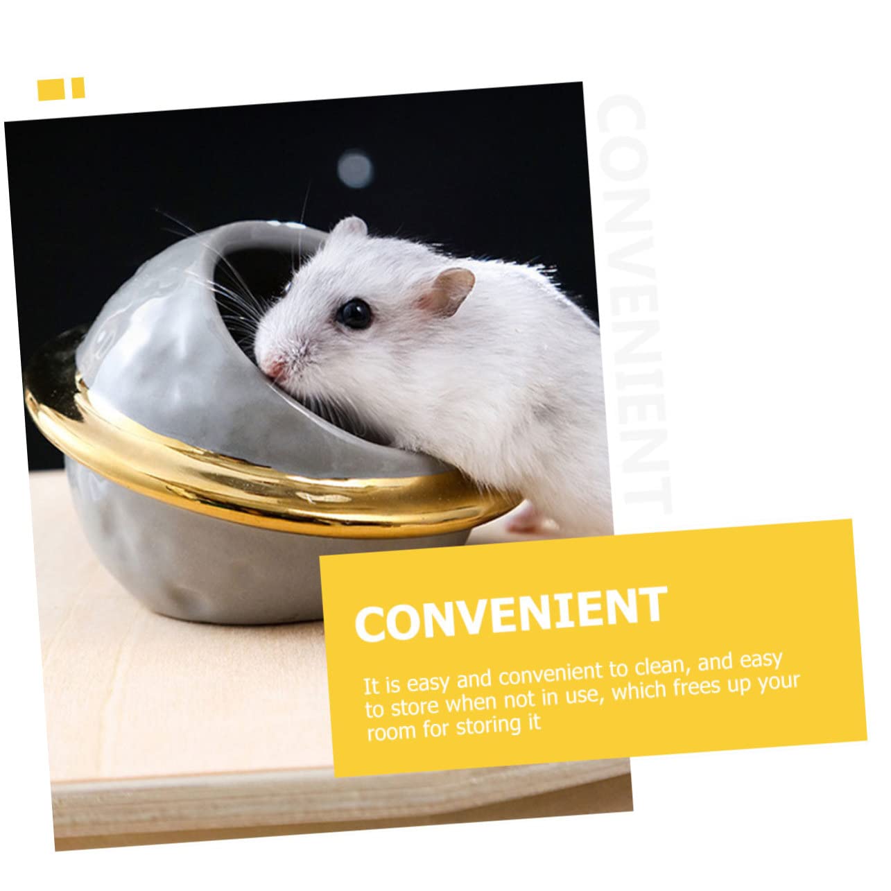 Gamelle pour Cochon d'Inde en Céramique, 1 Set, Forme Fusée | Cachette pour Hamster, Style Simple, Usage Domestique, Structure Pratique, Facile à Ranger