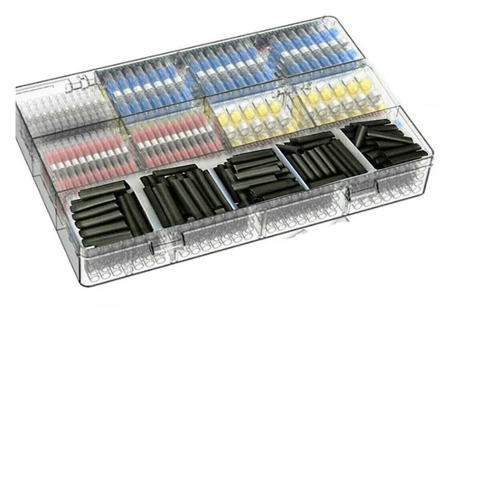 800 piezas Kit de terminales de empalme de cable sellado de soldadura de terminales de engarzado a tope termorretráctiles a prueba de agua con calentador(800PCS)