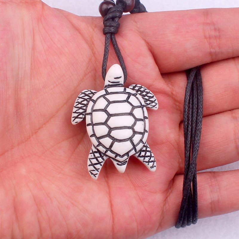 4Pcs Turtle Shark Tooth Necklace Pendant Bohemian Handmade Waterproof Surfer Necklace for Women Men Summer Beach Jewelry Gift - Image 5