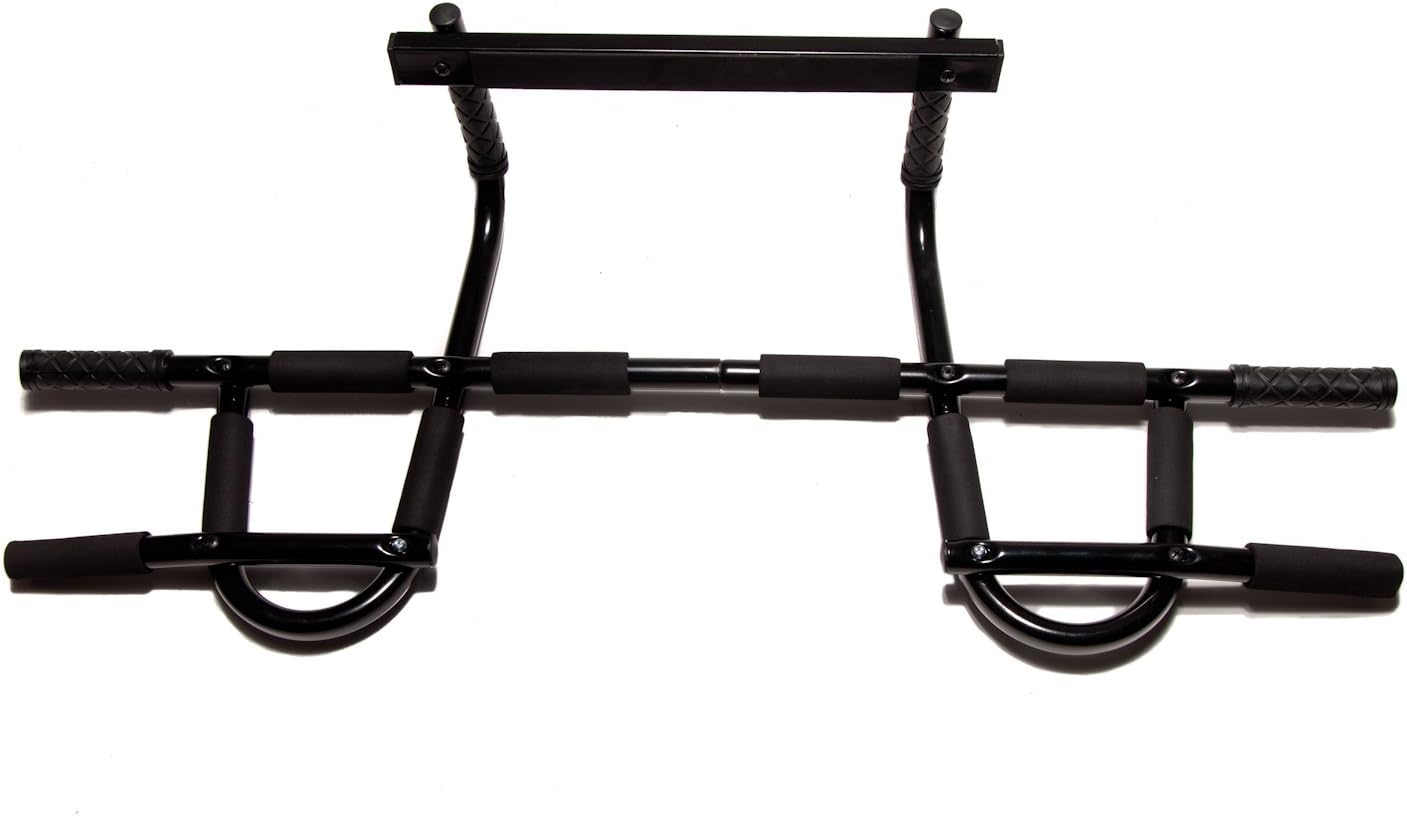 Functional Fitness Pull Up Bar for Doorway / Door Frame (No Screws) - Perfect for Pull-Ups, Chin Ups, Push-Ups. Best Exercise Equipment for your Home Gym Pullups
