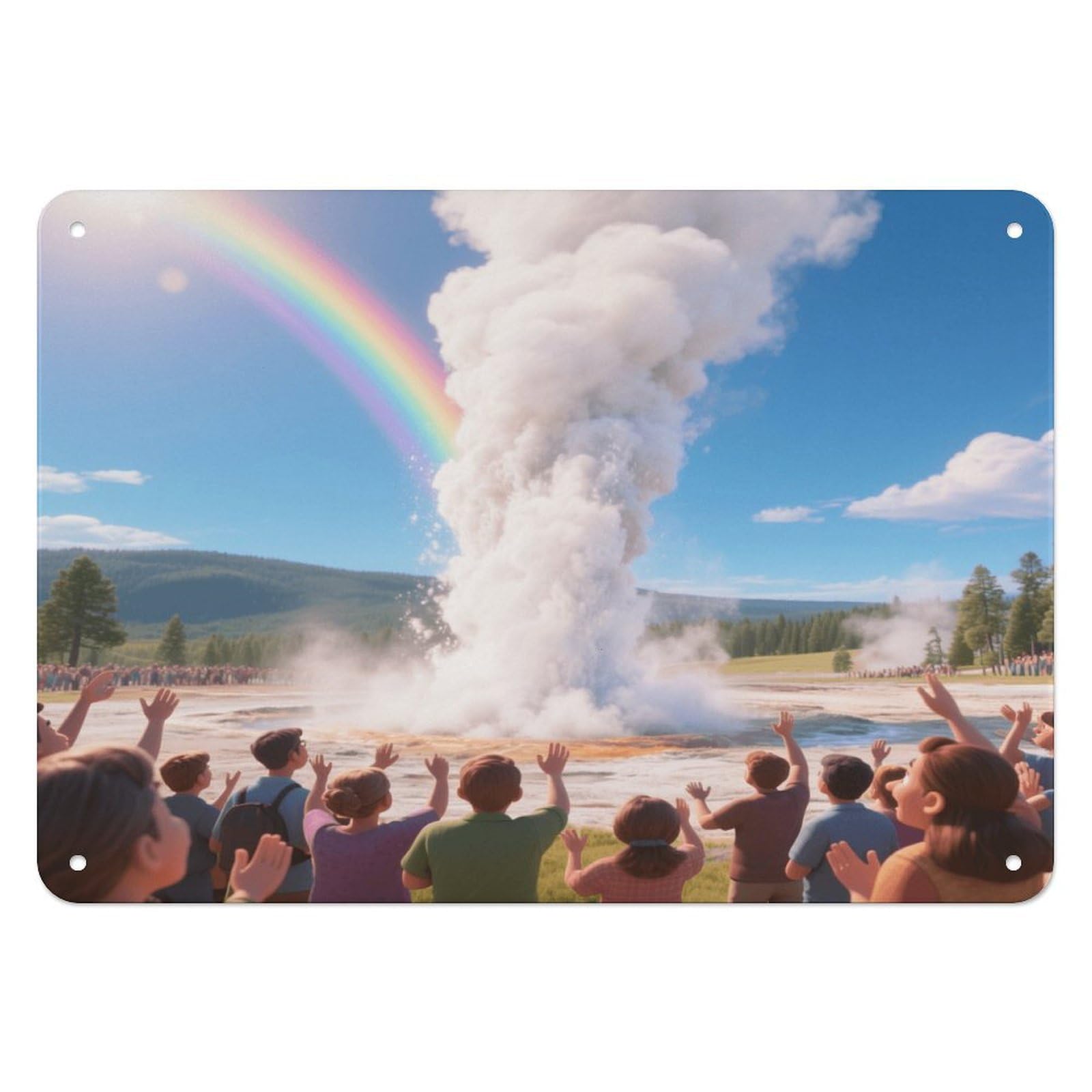 Fekiloot Style Geyser Eruptions Wall Decor Iron Painting Metal Sign