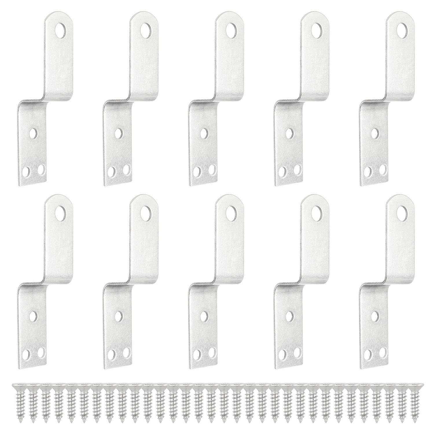 10PCS Z Shape Picture Frame Braces Bracket Support Fastener Picture Frame Brace Bracket Z Angle Bracket Corner Mounting Shelf Bracket Z Furniture Bracket Fastener Photo Frame Brace Accessories