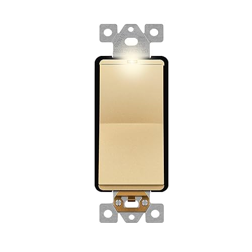 LIDER Interruptor de luz decorativa iluminado de 4 vías con acabado mate de diseño minimalista, interruptor basculante sin marco de cuatro vías,
