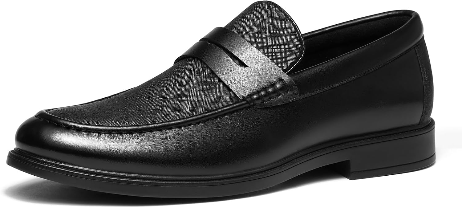 HEEZ Men's Penny Loafers, Casual Loafer Dress Shoes for Men Comfortable, Slip on Loafers for Business Formal Wedding Party Office