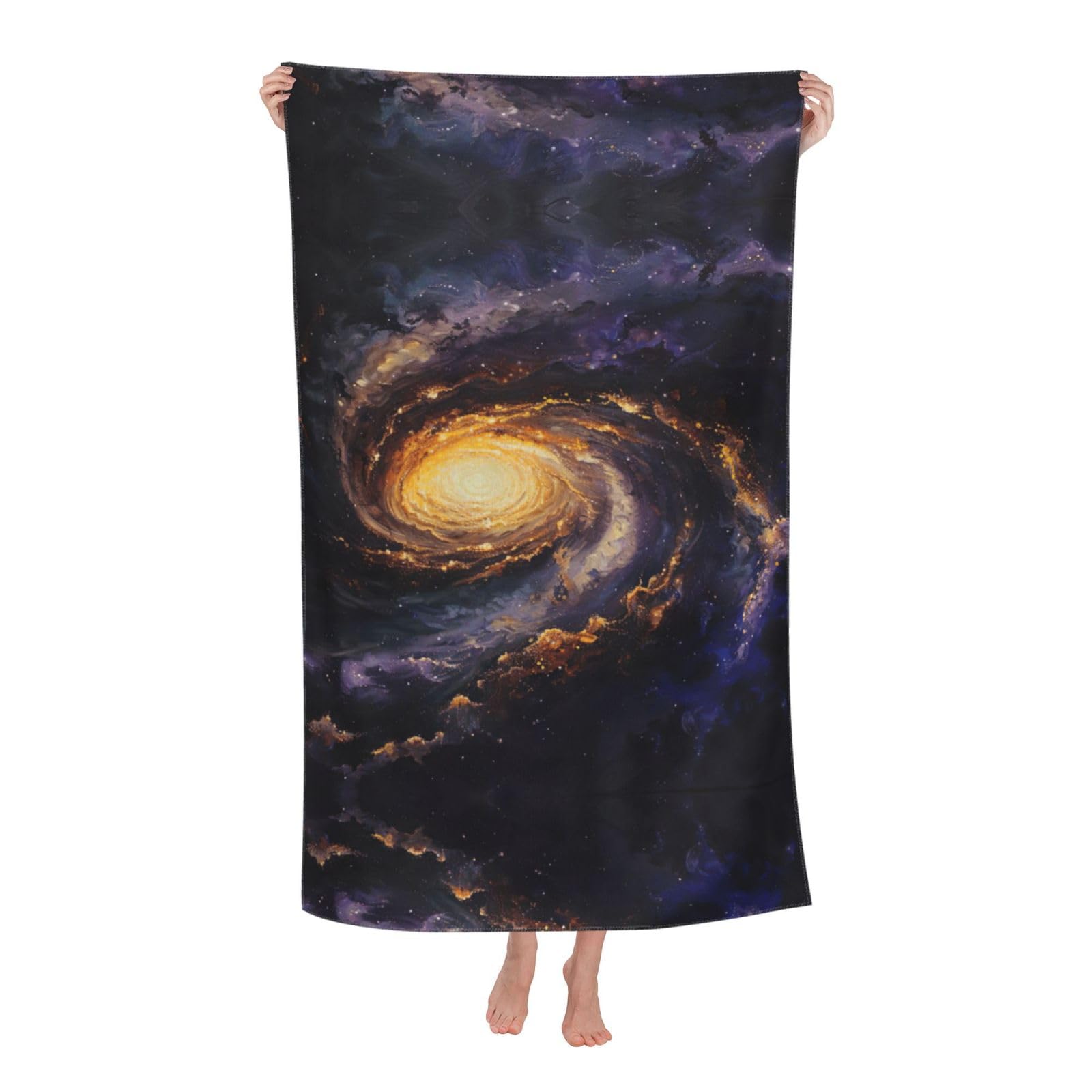 KPXXAQT Galaxy Print Oversized Adult Beach Towel Quick-Dry Travel Swimming Camping Outdoor Adventures