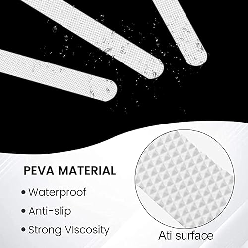 Miniatura 20 de Calcomanías antideslizantes para bañera, alfombrillas de ducha luminosas para duchas, calcomanías antideslizantes para bañera con raspador, tiras