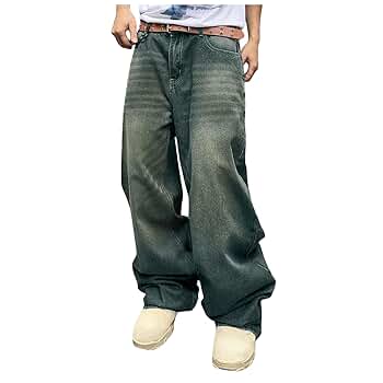 Marguller Baggy Jeans for Men Y2K Pants Loose Fit Wide Leg