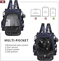 Vista 22 de Mochila impermeable liviana de nailon antirrobo para mujer, Caqui, M