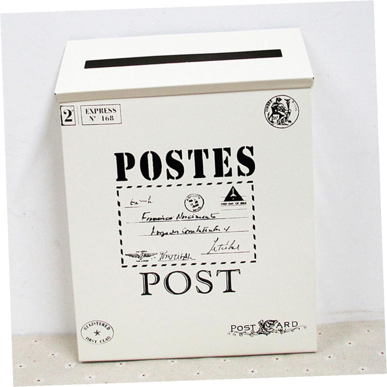 2pcs Vintage Wall Mounted Mailboxes Iron Post Box with Flag Outside House Garden, Wall Mount Mail Boxes Suitable for Outdoor Home Use