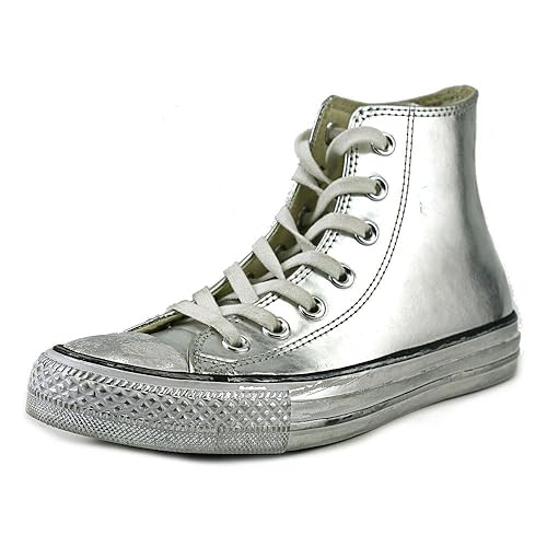 silver leather converse