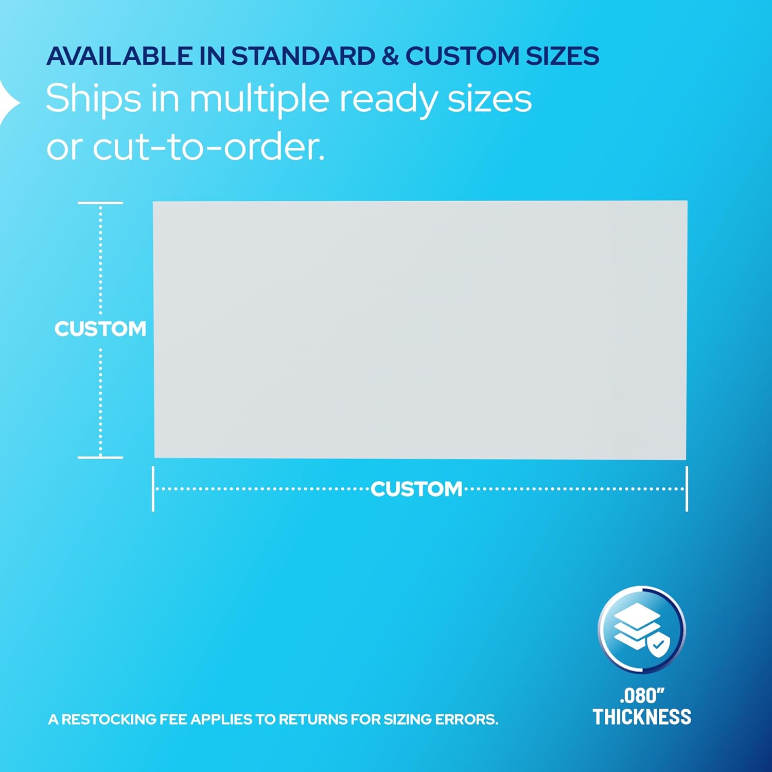 KASTLITE Frost LED Acrylic Lighting Panels | Custom Size x .080" Flat Frosted Plexiglass Diffuser Sheets | Translucent Fluorescent Light Covers for Ceiling Lights & Overhead Fixtures | 10-Pack