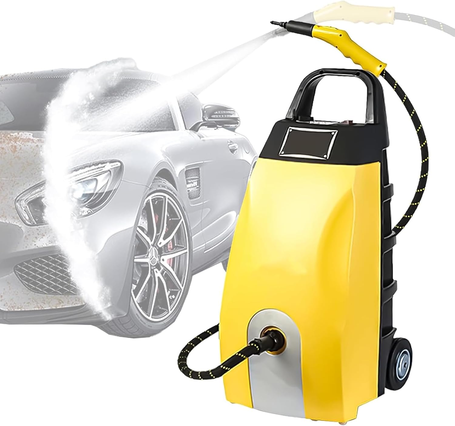 Car Engine Cleaner Steam 2500W, Multi-Purpose High-Pressure Steam Washer with 3.5L Tank 40s Fast Heat-Up Continuous Wet/Dry Steam for Home Use, Auto Detailing, AC Cleaning Restaurant Kitchen