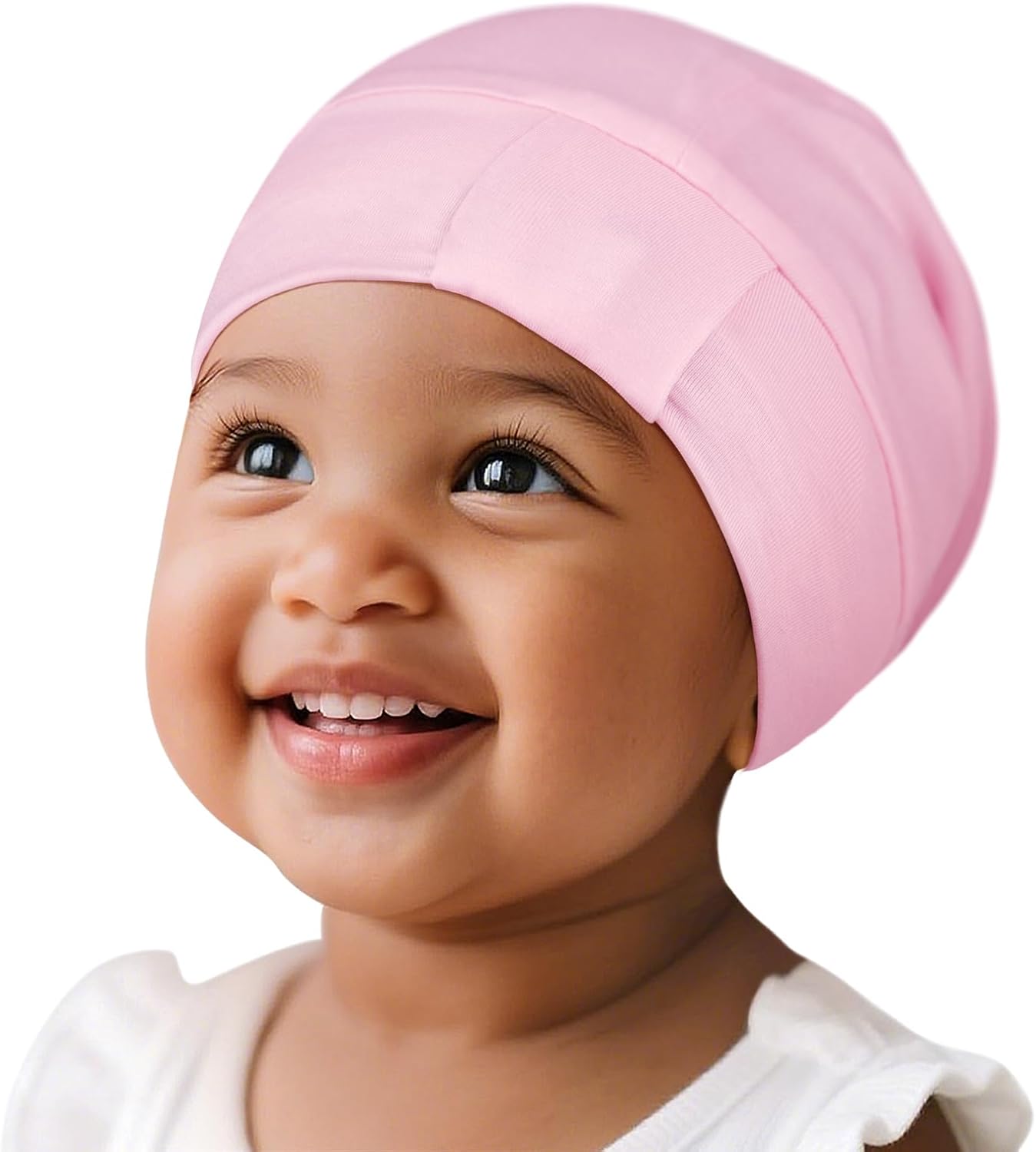 Fittia Baby Bonnet for 0-6 Months, Silky Satin Bonnet for Sleeping, Smooth for No Frizzy Hair, Adjustable for Non-Slip