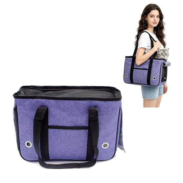 PETCUTE Bolsa Transporte Transpirable para Mascota con Persianas Enrollables Selladas,Plegable Bolsa…