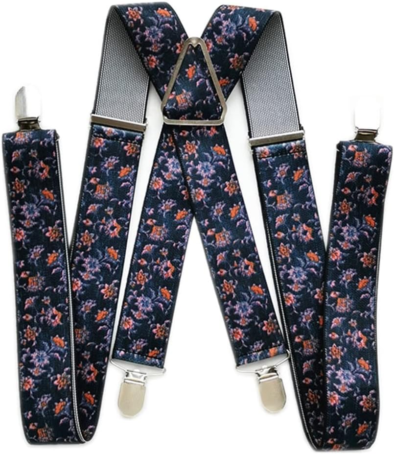 Peony FLower Print Suspenders Men Boys X Back WomenBraces Skirt Pants Holder Match Shirt Adult Suspender