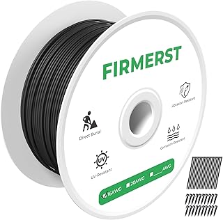 FIRMERST Waterproof Ultra-Thick Dog Fence Wire Direct-Burial 16 Gauge 500 Feet with Stakes and Zip Ties