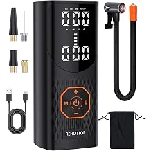 160PSI Tire Inflator Portable Air Compressor - 5X Faster Inflation, Cordless Air Pump for Car Tires with Digital Pressure Gauge, LED Light and Auto Shut-Off Function for Car, Motorcycle, Bike, Balls