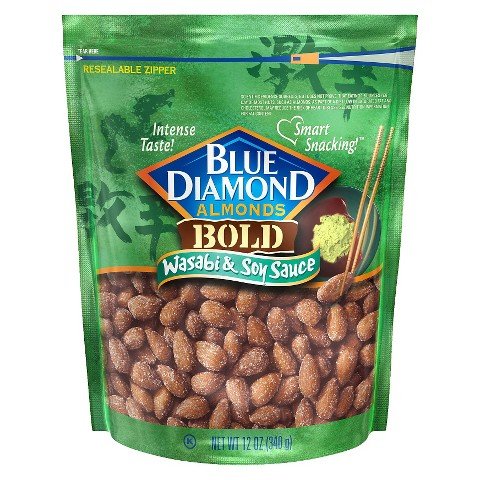 Blue Diamond Almonds Bold Wasabi & Soy Sauce, Value Pack, 12-ounce (Pack of 4)