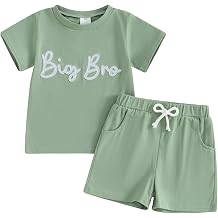 Twopumpkin Baby and Toddler Boy Girl Big Brother Little Sister Matching Outfits Short Sleeve T Shirt Shorts Summer Clothes