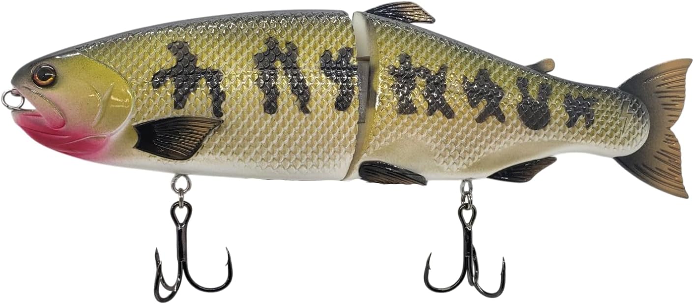 Technical Trout’s 8 ¾” Swimbait – Realistic Multi-Jointed Glide Bait for Bass Fishing – Big Fish Lure with Size 1 Vector Hooks – Hand-Painted & Coated in The USA (Hinkle Trout Clone)