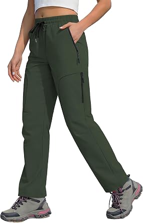 Womens Hiking Pants Water Resistant Quick Dry Lightweight Casual Cargo Pants Zipper Pockets Joggers Golf Travel HH2538