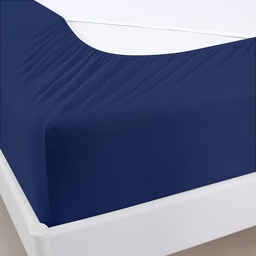 Miniatura 2 de Funda de somier, tamaño Queen, falda de cama de tela elástica envolvente alrededor de 4 lados, alternativa elegante para faldas de cama para