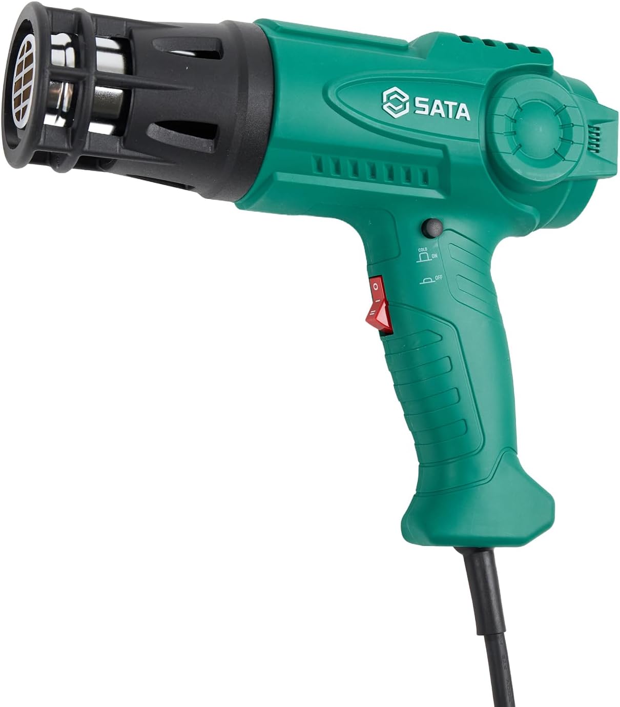 SATA 1500W Heat Gun with Digital LCD, 120℉-1200℉ Variable Temperature, 2 Heat and Airflow Modes, Memory Function, Anti-Scald Nozzle and 5 Accessories for Vinyl Wrap, Paint Removal and Heat Shrink