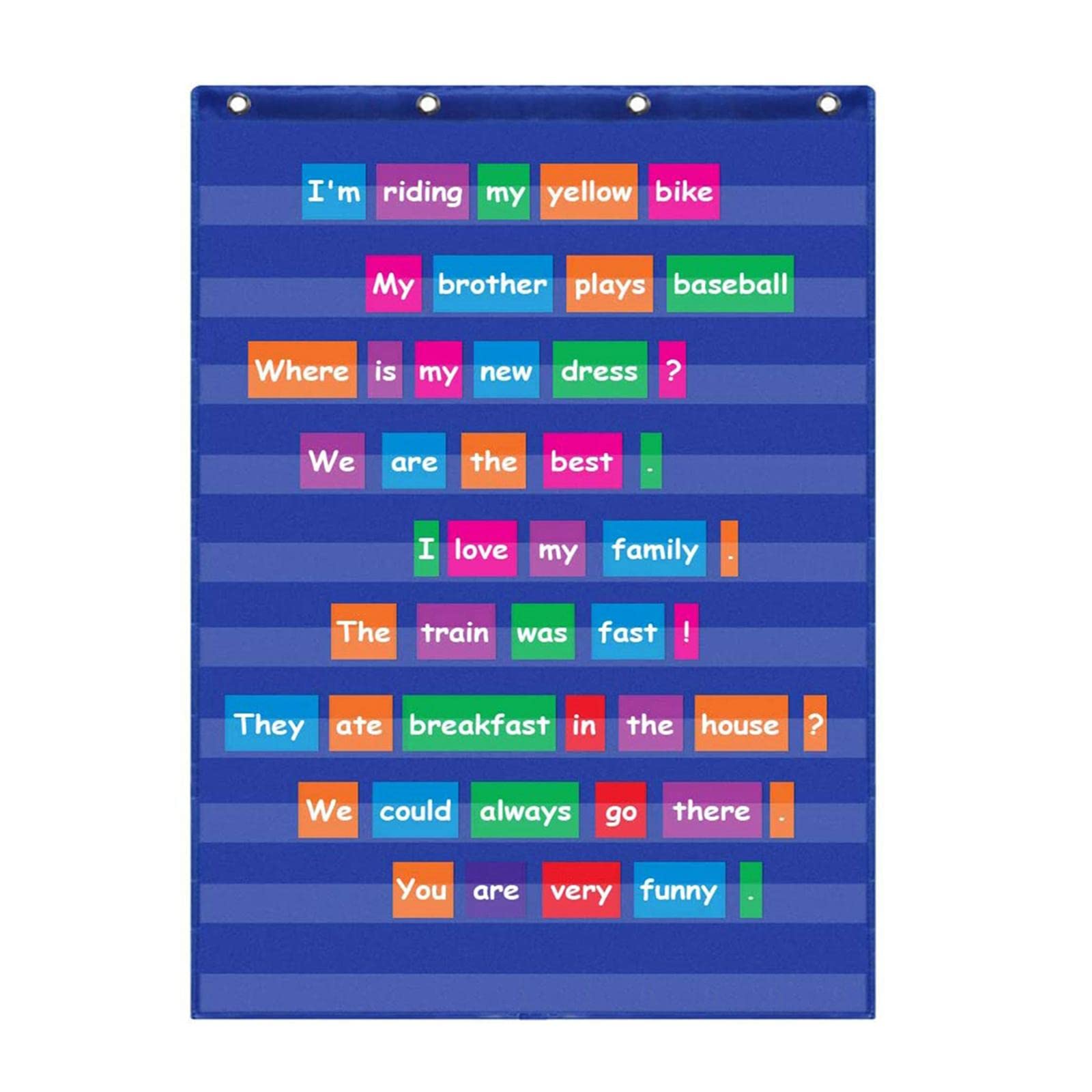 Almencla Tabella a 10 Tasche Standard per Parole E Carte con Lettere, Blu