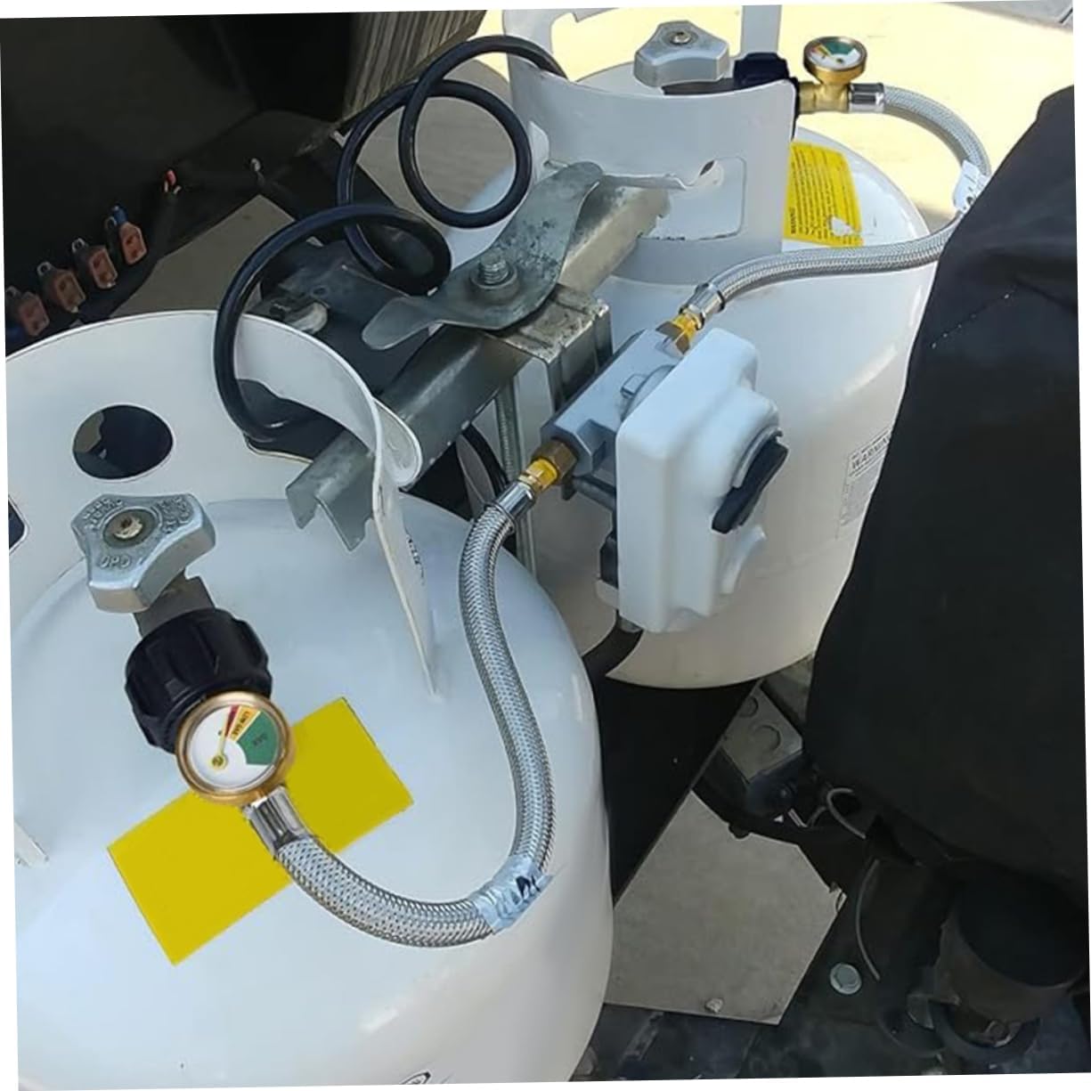 VOSAREA 2pcs Stainless Steel Gas Connection Pipe Rv Propane Tank Hoses Quick Connect Hose for Rv