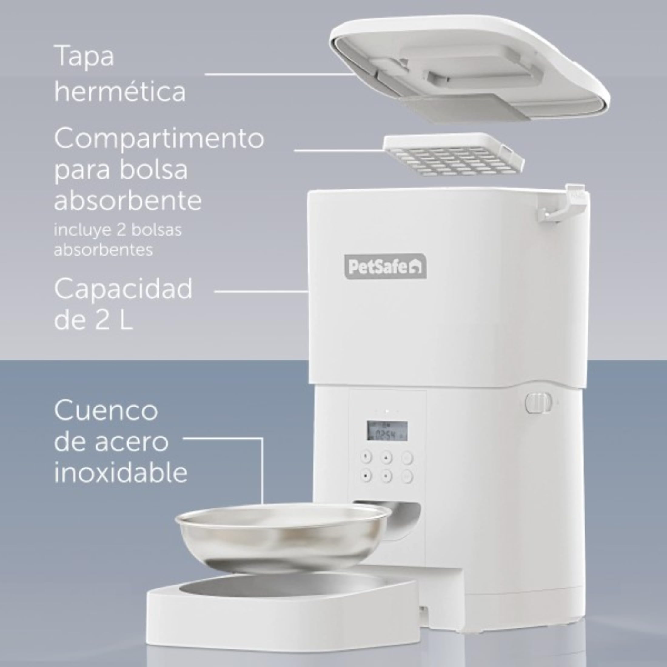 Comedero automático PetSafe FlexFeed 2L para Perros y Gatos, programable y con Control de porciones