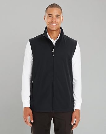 Ash City - Core 365 Men's Cruise Two-Layer Fleece Bonded Soft Shell Vest L BLACK