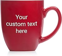 Vista 1 de Engraved Personalized Create Your Own Coffee Mug (Red) - Large Customized Coffee Cup, Custom Oversized Mug, Personalized Mug with Text