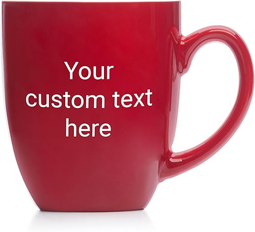 Taza de café personalizada con grabado "Create Your Own Coffee" (rojo) – Taza de café grande personalizada, taza de gran tamaño personalizada con