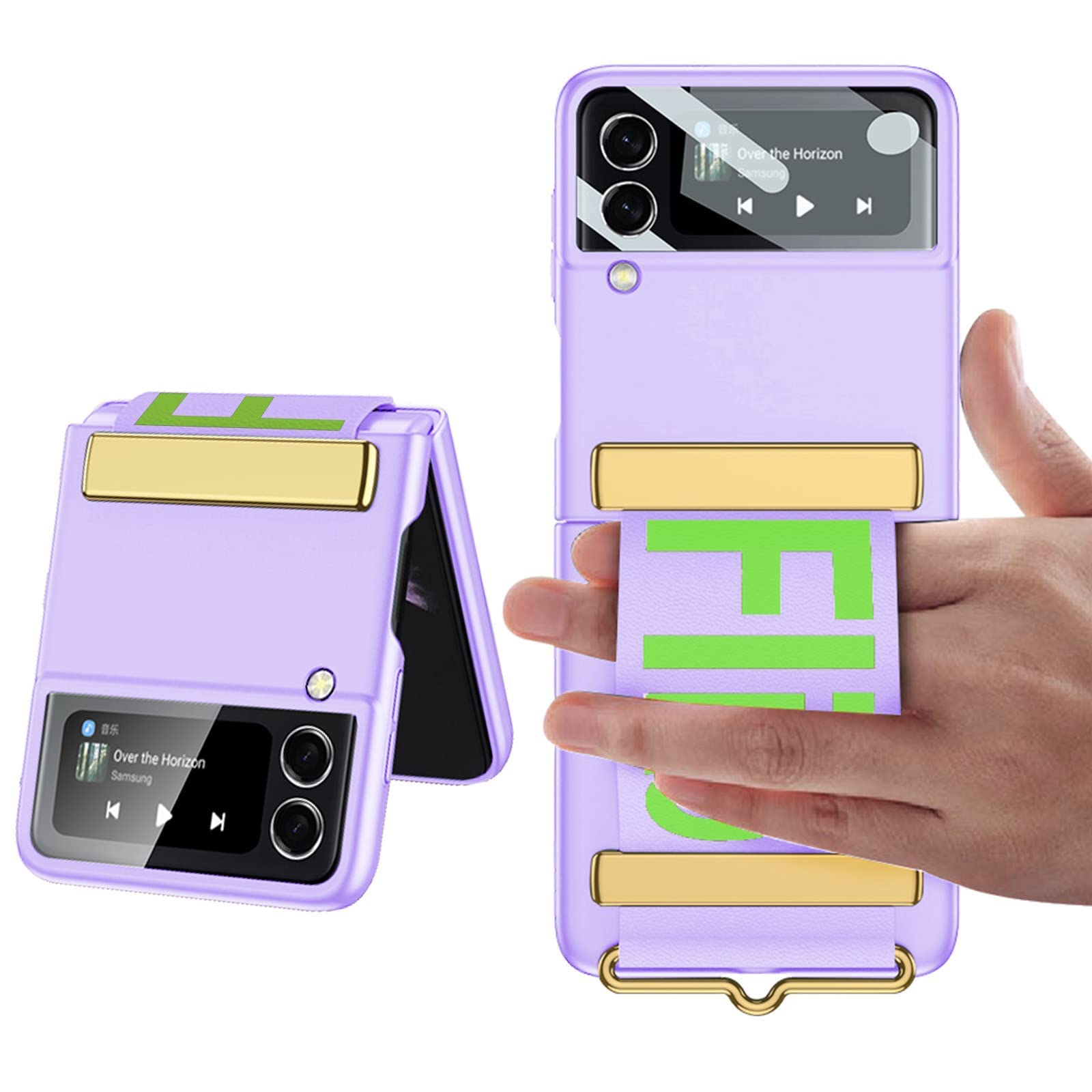 NA Case Compatible with Samsung Galaxy Z Flip 4, Ultra-Thin Protective Cover with Strap, Shockproof Smartphone Protector Flip 4 Case for Samsung Galaxy Z Flip 4 (Galaxy Z Flip 4, Purple)