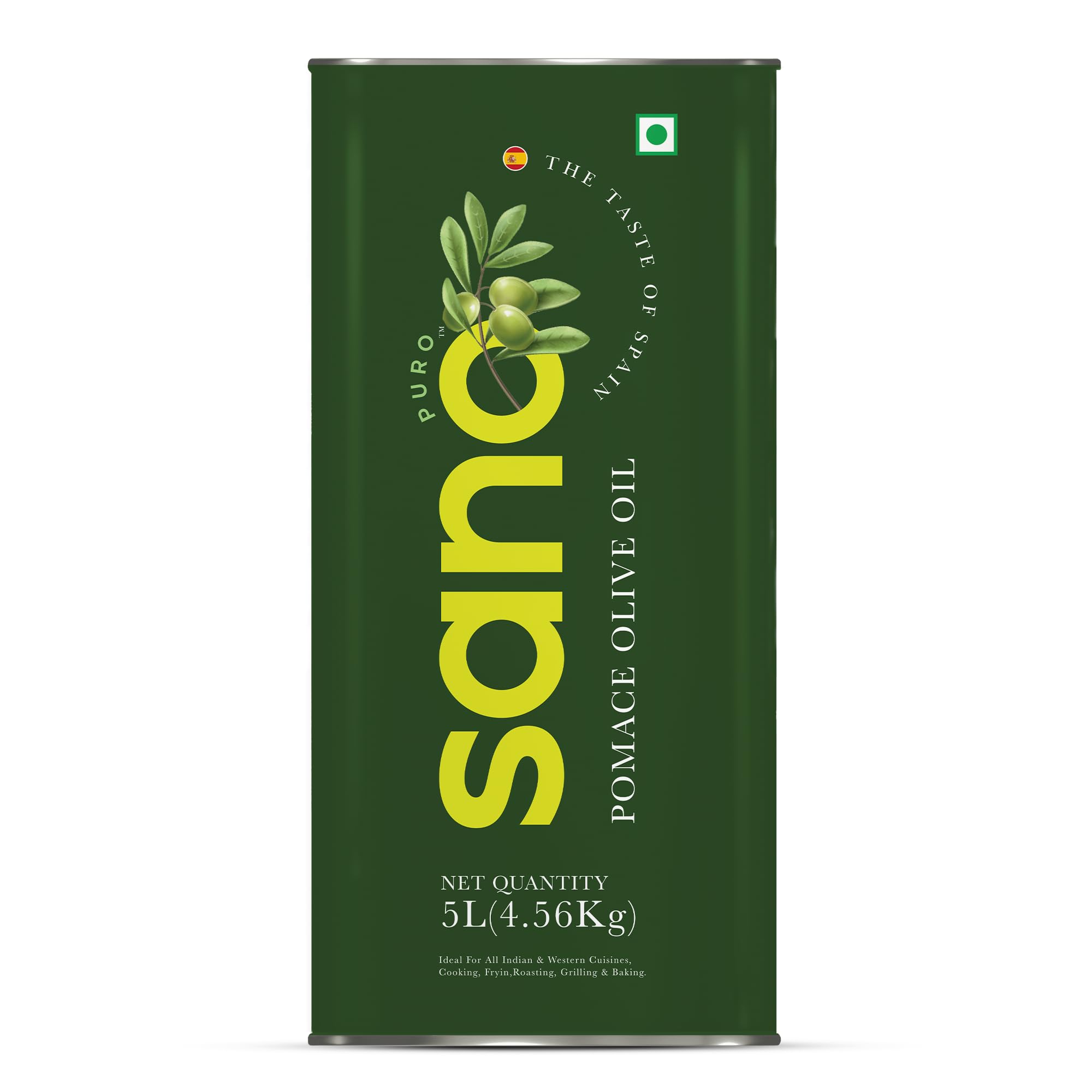 Sponsored Ad - sano Pomace Olive Oil 5L Ideal for Frying, Roasting & Sautéing Rich Neutral Flavour & High Smoke Point Versatile Edible Cooking Oil for Indian Cuisine