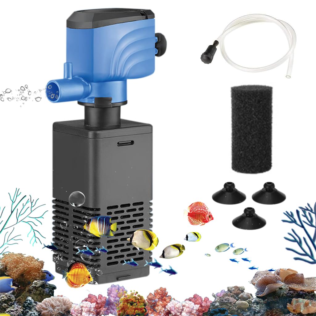Qpets® Aquarium Filter with Oxygen Supply Quiet Fish Tank Aquarium Filter for Small Medium Fish Tank Suction Cup Wall Mounting Aquarium Filter Plug and Go Aquarium Filter (B0D7C8DBS1) Amazon Price History, Amazon Price Tracker