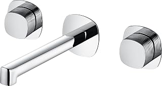 IMEX - Grifo Lavabo Empotrado Cromado | Grifo de Lavabo Bimando Pared Mezclador Agua Fría y Caliente | Grifería en Latón con Cartucho Cerámico Ø35mm | Serie Firenze