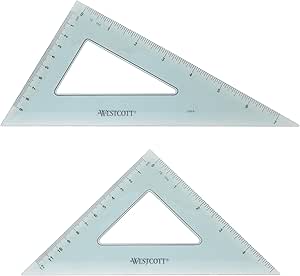 Westcott Escala triangular (KT-90), (paquete de 2), transparente, 11 x 5.75 x 0.25 pulgadas
