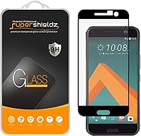 Vista 1 de Supershieldz Protector de pantalla de vidrio templado diseñado para HTC 10, (cobertura de pantalla completa), antiarañazos, sin burbujas (negro)