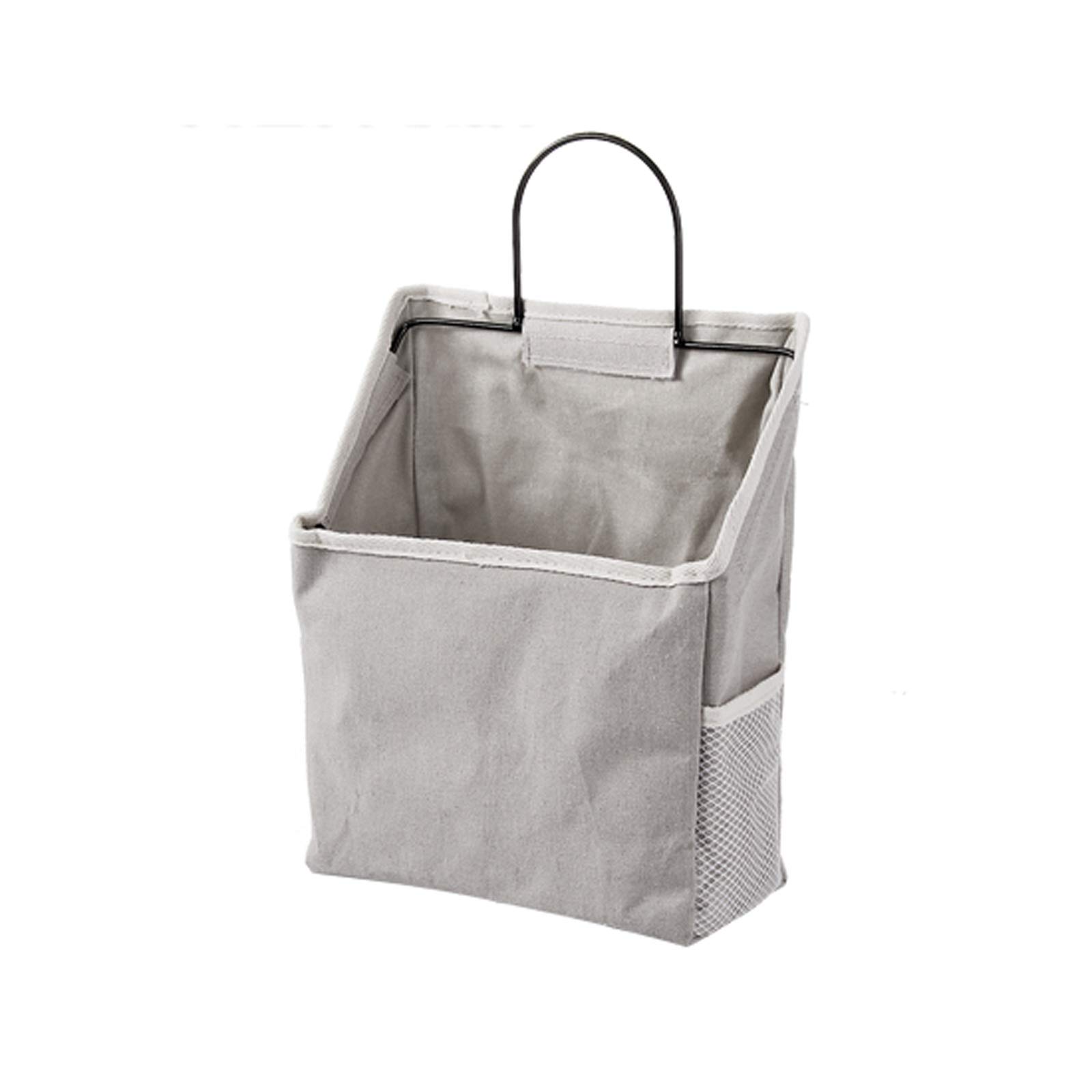 Sac de rangement mural simple à suspendre, sac de rangement en toile, sac simple, organisateur suspendu pour porte de placard avec poche tridimensionnelle, blanc/gris (couleur : blanc, style : A) (g