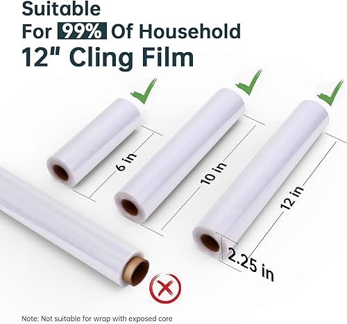 Miniatura 7 de Dispensador de plástico magnético recargable con cortador deslizante, película adhesiva de plástico de 12 x 328 pies (paquete de 2)