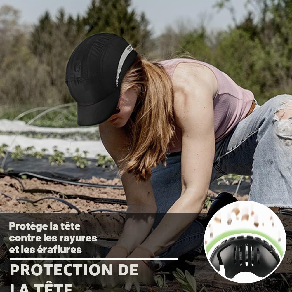 GREEN DEVIL Casquette de sécurité Universelle avec Insert Rigide en ABS Rigide - Respirante et légère - Anti-Chocs - s'adapte à n'importe Quel Chapeau de Baseball ou Hats durs pour Une Protection