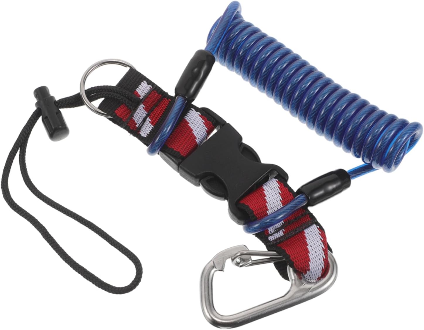 Coiled Lanyard Stainless Steel and TPU Material with Quick Release Buckle Scuba Diving Ergonomic Design for Dive Cameras and Lights for Diving Scenarios