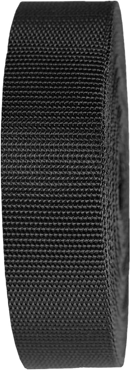 VIGANI 25mm, Heavy Duty Polypropylene Tape 38mm for Backpack Luggage Strapping Outdoor DIY Crafts(Color:Blu, Size : 25MM x 20Yards) (Color : Black, Size : 38MM x 20Yards)