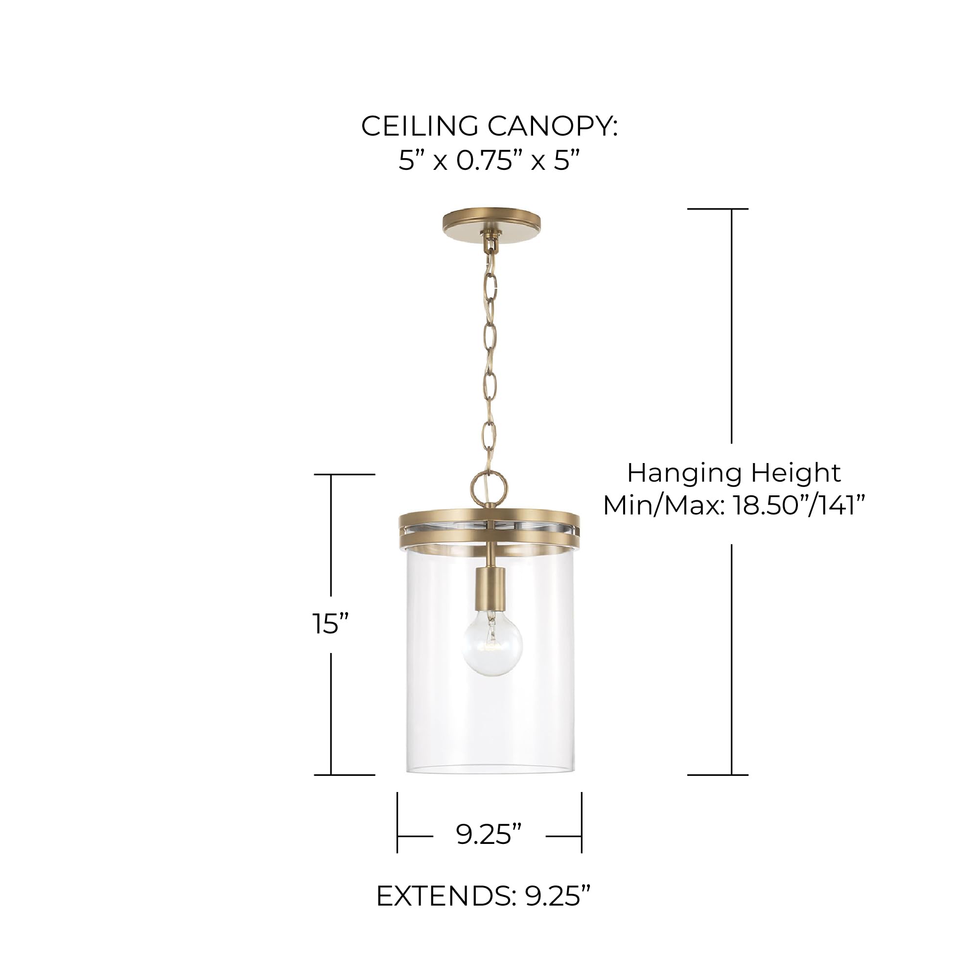 HomePlace Lighting 348711AD Fuller Transitional Clear Glass