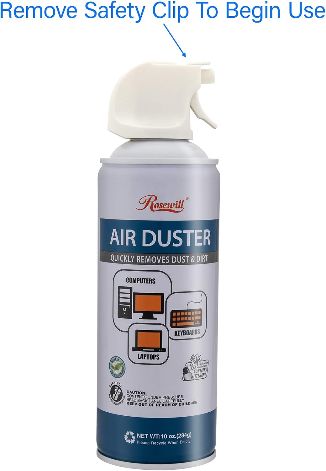 Rosewill Compressed Gas Duster, 10 oz Canned Air Multipurpose Computer Keyboard Cleaner Spray (1-Pack), Ozone Safe - RCGD-18001