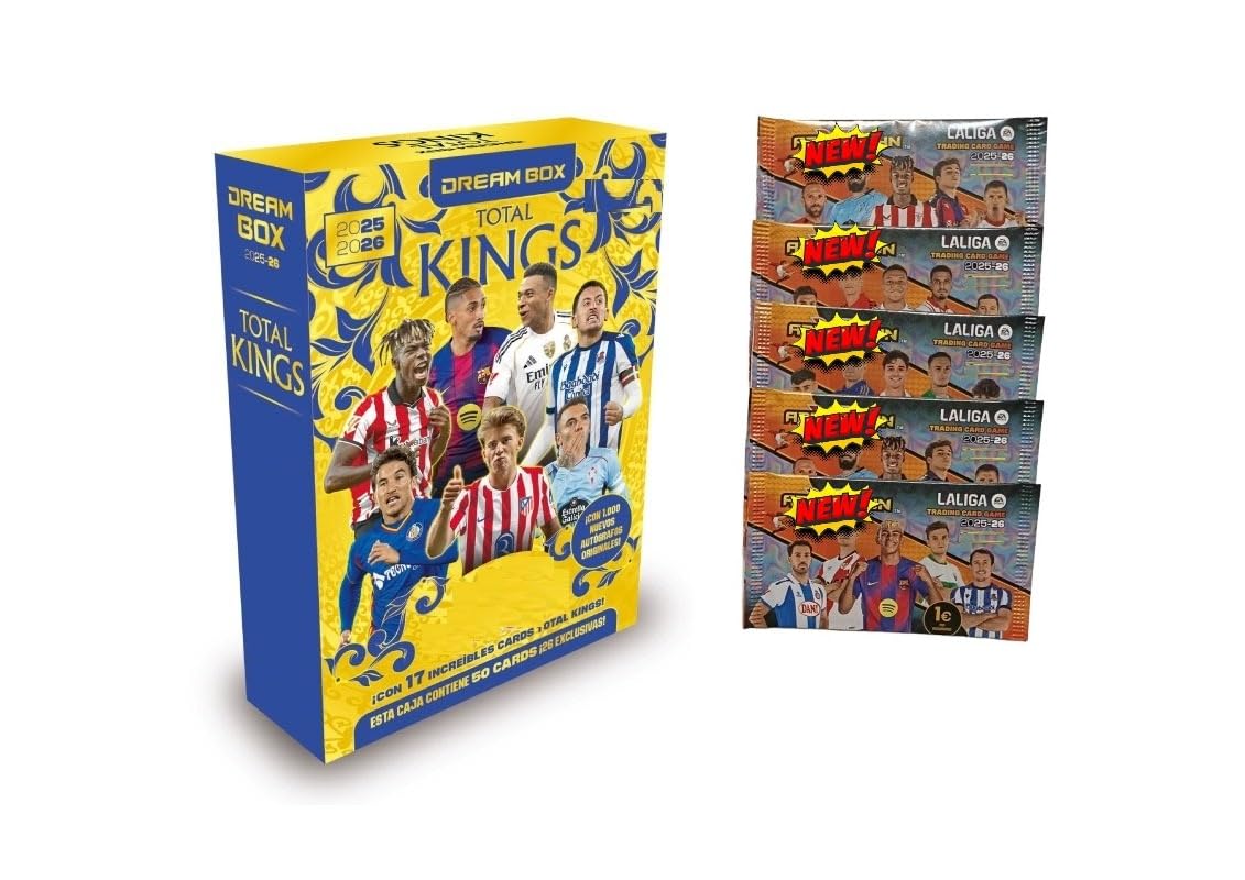 1 Caja Dream Box Total Kings + 5 Sobres de Actualización 2025 2026 Liga 25 26