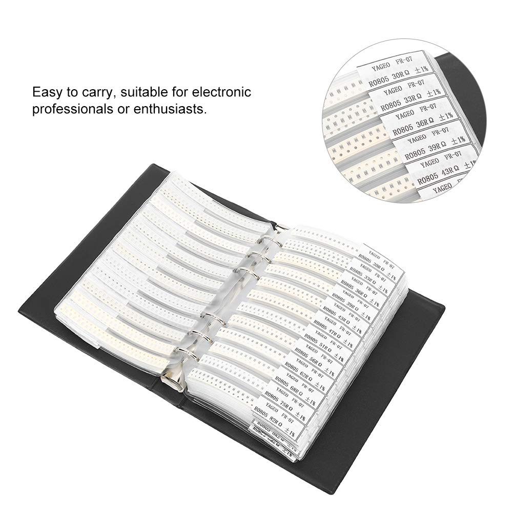 0805 Serie 170 tipi resistori componenti elettronici kit di assortimento campione libro nero per gli appassionati di professionisti elettronici