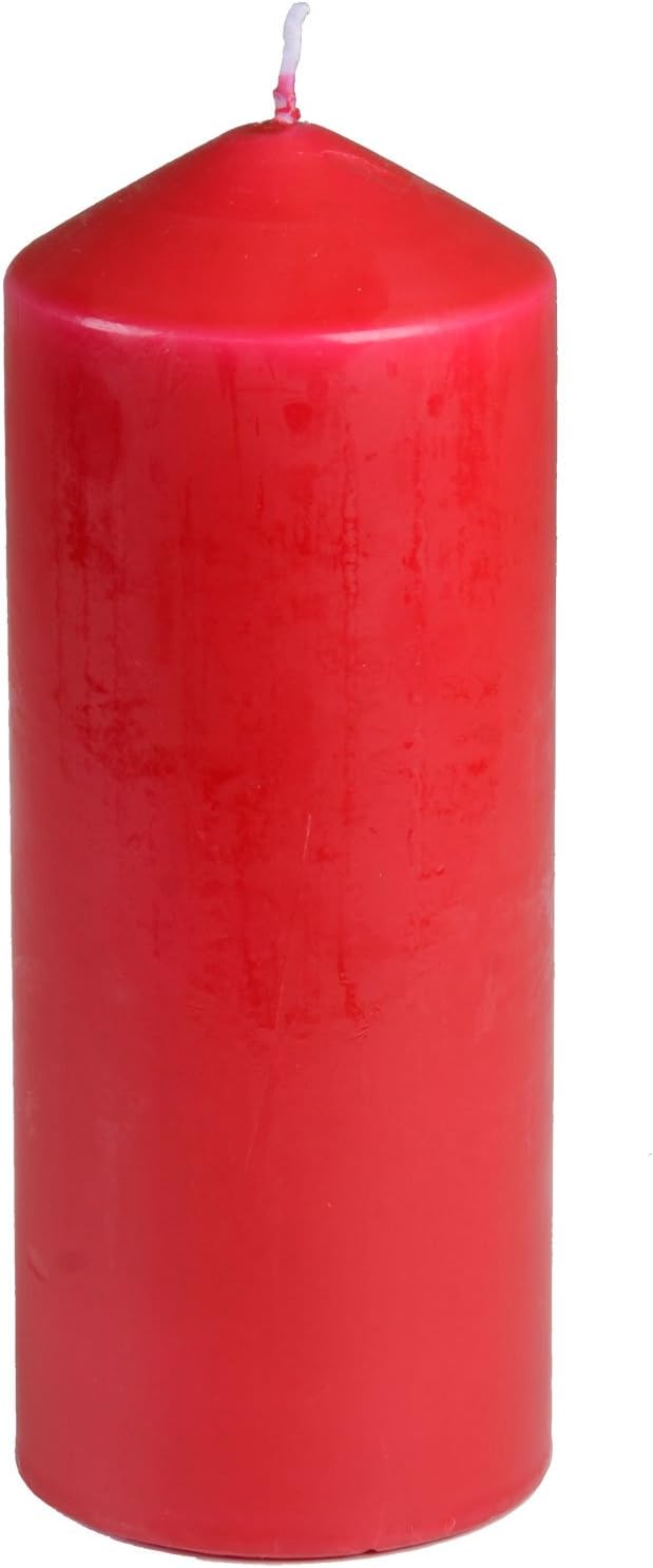 Baltus Long Burning 70 Hours Unscented Church Pillar Wax Candles - Red, 45 Hrs
